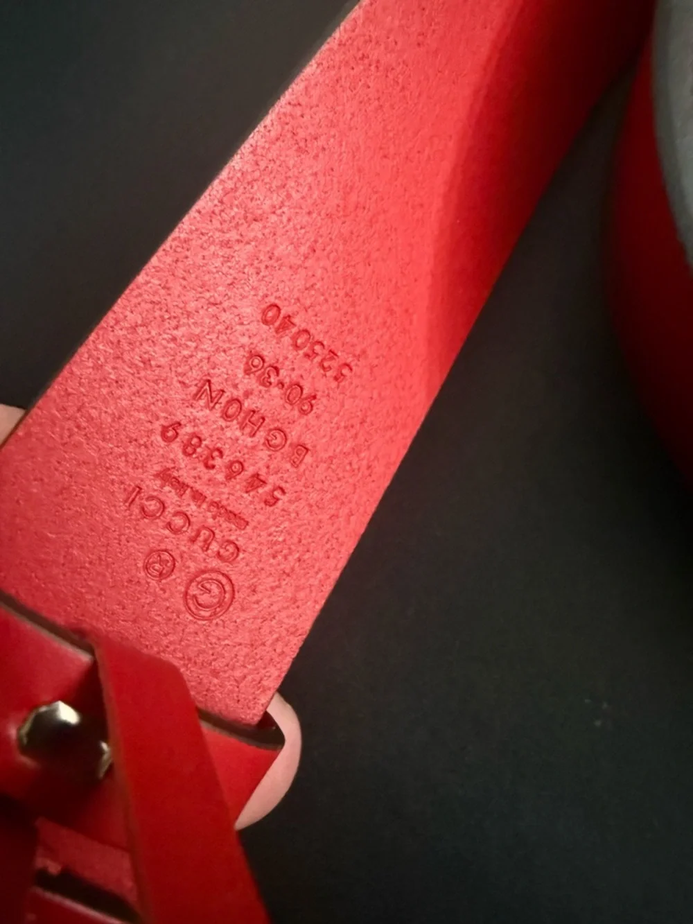 Brand new with box Gucci Red Leather Belt with Interlocking Buckle size 95